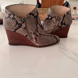 Altar'd State Snakeskin Pattern Wedge Booties